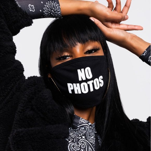 NO PHOTOS BLACK FACE MASK - Picture 2 of 2